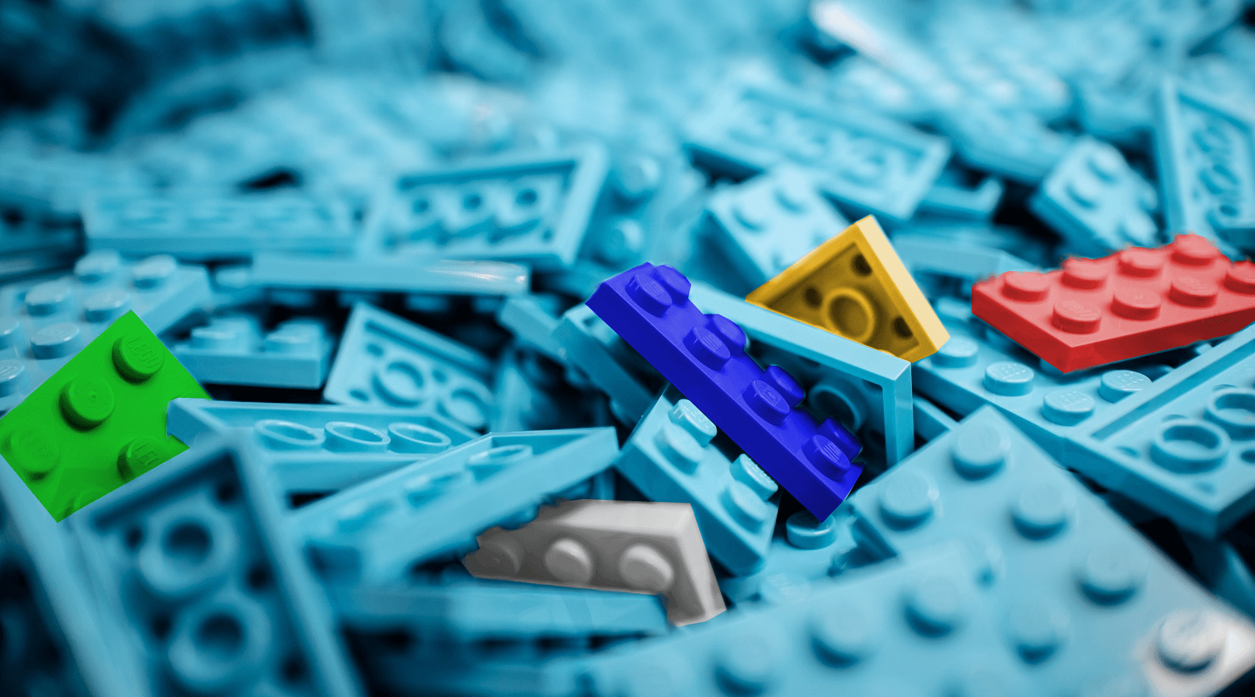 Close-up of colorful stacked building blocks, symbolizing modular cloud building blocks.