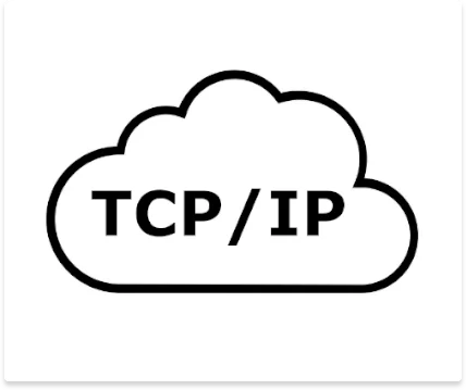 TCP/IP icon, showing the protocol name inside a cloud shape.